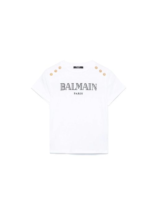 T-shirt, bambina, logata. BALMAIN | BW8A21 Z0116100OR